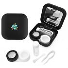 Diamante & Blue Pearl Flower Contact Lens Case Floral Star Soaking Travel Kit