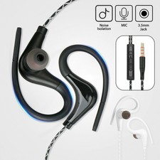 Wired In-Ear Sport Hifi Earphone Earbuds Over Ear Hook Headphone 3.5mm With MIC