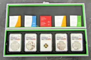 Rio Olympics 5 Coin Silver & Gold Set NGC PF70 Ultra Cameo In OGP - Picture 1 of 14