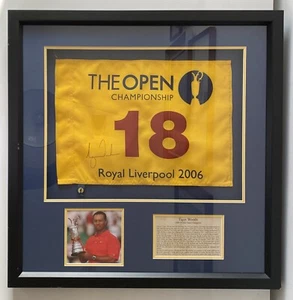 TIGER WOODS Signed 18th HOLE Flag - THE (British) OPEN Royal Liverpool inc. COA - Picture 1 of 19