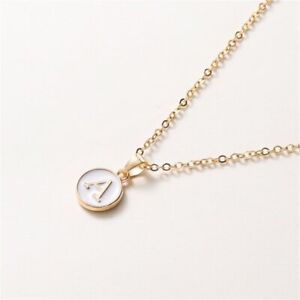 26 Letters Shell Pendant Necklace Charm Friendship Couples Women Wedding Jewelry