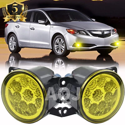 Fit 2013 2014 2015 Acura ILX Bumper Yellow Fog Lights Lamp Pair Replacement Foto 1 de 4