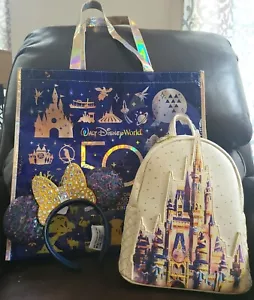 Walt Disney World 50th Celebration Castle Collection Loungefly Backpack Bundle - Picture 1 of 12