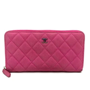CHANEL CC Matelasse Long Wallet pink Soft Caviar Leather A50097 - Picture 1 of 10