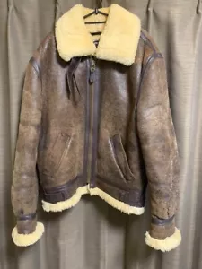 Schott Type B-3 Leather Flight Mouton Jacket Size 42 Made in USA Sheepskin - Picture 1 of 12