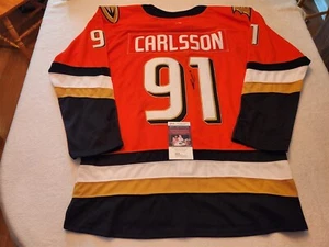 LEO CARLSSON signed DUCKS custom jersey JSA COA SIZE XL - Picture 1 of 4