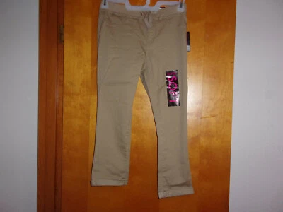 BRAND NEW "NO BOUNDARIES RIB WAIST CROP URBAN KHAKI   COLORED  CROP PANTS - Image 1 of 4