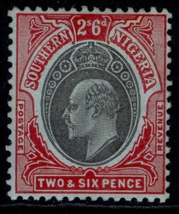 SOUTHERN NIGERIA EDVII SG41, 2s 6d black & red/blue, M MINT. Cat £20. - Picture 1 of 1