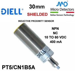 30 mm Inductive Proxiity Sensor DIELL PT5/CN1B5A 10 to 60VDC Shield NPN N.C. - Picture 1 of 6