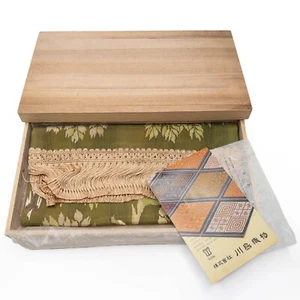 VTG Kyoto Made Woven Brocade Table Runner In Original Paulownia Wood Box: F - Picture 1 of 9