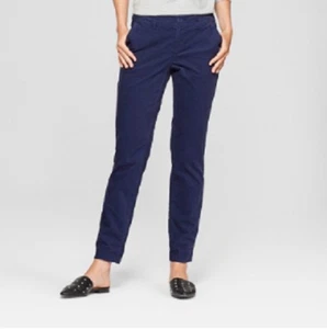 Womens Slim Corduroy Pants - A New Day - Navy - NWT 02 - Picture 1 of 4
