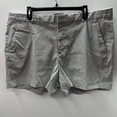 Pantalones Cortos Chinos Banana Republic Mujer Rayas Talla 18 Gris Ligero/Blanco Foto 1 de 4