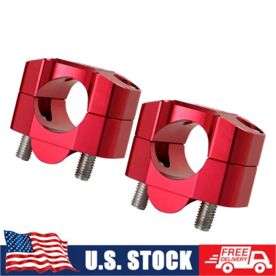 Pair Handlebar Riser Mount Clamps 7/8" to 1 1/8" For Honda CR250R CRF250R CR80R - Image 1 of 4