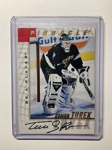 Roman Turek 1997-98 Pinnacle Be A Player #35 On-Card Auto Dallas Stars