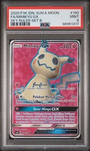 PSA 9 Mimikyu GX Full Art Sun & Moon Pokemon Card Indonesian Graded - Picture 1 of 2