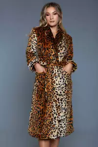 BeWicked Leopard Robe Soft Flannel - Picture 1 of 3