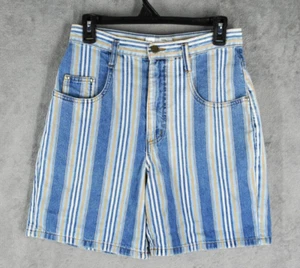 Jay Jacobs Striped Denim Short Vintage 90s Womens Jr Size 9 Blue Style 11740100 - Picture 1 of 14