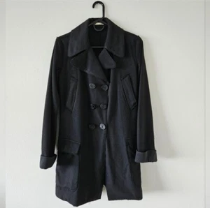 Jean paul Gaultier vintage women's fringe black wool coat made in Italy size S - Picture 1 of 6