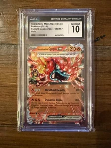 Hearthflame Mask Ogerpon ex 40/167 Pokemon Twilight Masquerade CGC 10 - Picture 1 of 1