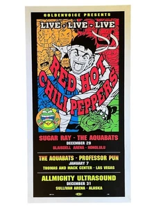 TAZ RHCP RED HOT CHILI PEPPERS SILKSCREEN POSTER SIGNED - Picture 1 of 4