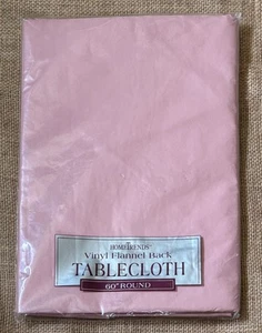 Nuevo mantel trasero de franela de vinilo rosa claro 60 pulgadas núcleo de cabaña redondo - Imagen 1 de 4