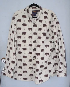 Vintage Woolrich AOP Bear Print Button Down EUC L - Picture 1 of 4