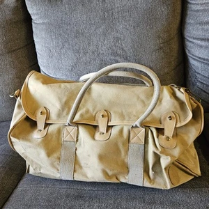 Vintage Polo Ralph Lauren Duffle Weekender Large Travel Bag Beige - Picture 1 of 12