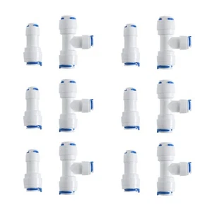 3/8-inch x 1/4-inch 6 pcs T and 6 pcs I Tube Quick Push in Connector for RO W... - Bild 1 von 2