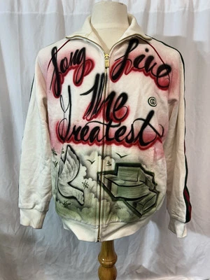 Suéter Gucci Cremallera Aerógrafo Personalizado En Recuerdo Genuino De Colección Obra de Arte Foto 1 de 4