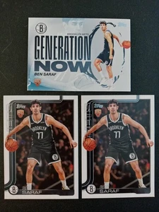(3) 2025 Topps Generation Now/Base Ben Saraf RCs # GN-26, 226 " Brooklyn Nets " - Picture 1 of 2
