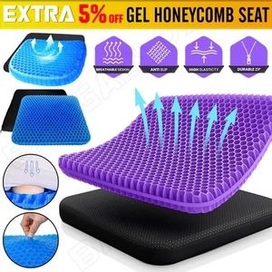 Honeycomb Seat Comfort Support 2 Layer Gel Cushion Back Spine Pain Relief Flex - Picture 1 of 15