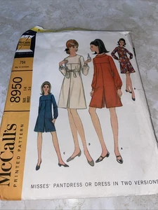 McCall’s 8950 Pagliaccetto Abito Vintage 1967 Taglio Zip Posteriore Tg 14 Busto 34” - Foto 1 di 4
