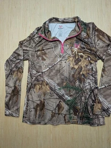 Bushmaster Realtree Xtra Camo Hunting Shirt XL Women’s Long Sleeve 1/4 Zip Pink - Picture 1 of 7