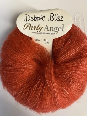 Debbie Bliss Fiesta Ángel Mohair y Seda 1 Bola Color 15517 Coral 25g 218 yardas Foto 1 de 4