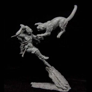 1/24 Resin Model Kit Native American Indian Scout and the Wild Beast Unpainted - Picture 1 of 1