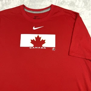 Camiseta Nike Dri-FIT Team Canada Red Maple Leaf Performance para hombre talla L atleta - Imagen 1 de 8