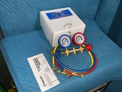 Imperial 496-C Mechanical Manifold Gauge Set,2-Valve with Hoses (S1E5) - Image 1 of 3