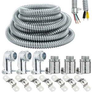 (1/2" Dia * 25 Feet) Flexible Steel Electrical Conduit Liquid Tight Steel Con... - Picture 1 of 7