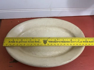 Antique vtg ironstone platter stained crazed W S George Restaurant Ware Chunky - Image 1 of 4