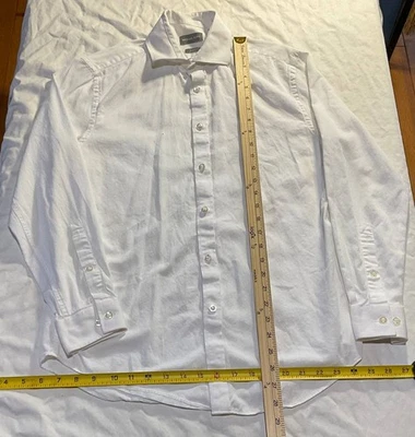 Camisa de vestir Michael Kors para hombre talla 15-15,5/32-33 blanca con botones calce ajustado carrera Foto 1 de 4