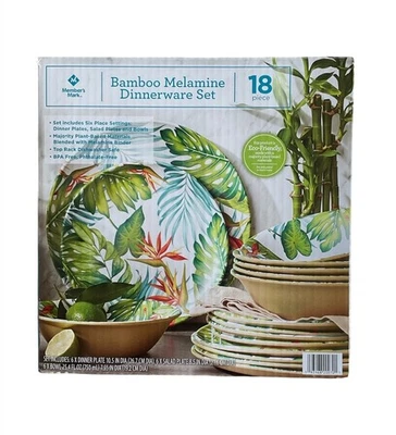 Member’s Mark 18-Piece Dinnerware Set - Palm Island NEW - Image 1 of 3