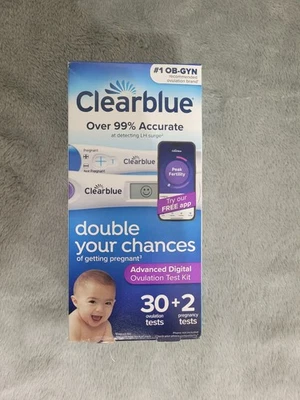 Clearblue Advanced Digital Ovulation Kit 30+2 Exp 06/30/2027 Free Shipping   - Image 1 of 3