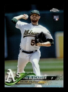 2018 Topps Chrome Refractor Paul Blackburn #158 RC Oakland Athletics - Picture 1 of 2