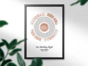 Personalised Song Lyric Soundwave Art - your choice of special song - Vinyl - Picture 1 of 7