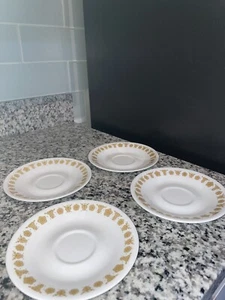 VINTAGE Corning Ware Corelle BUTTERFLY GOLD SAUCERS - Picture 1 of 4