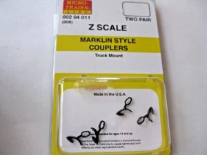 Micro Trains Z Scale ~ (908) Marklin-Compatible Coupler (2 Pair) ~ 00204011 - Picture 1 of 1