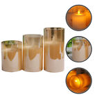 3 Pcs Elektronisches Kerzenlicht Paraffin LED Teelichter Flackernde LED-Kerzen