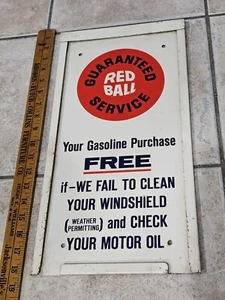 Rare Vintage Red Ball Atlantic Gas Station Sign Oil Gasoline Island Richfield  - Picture 1 of 4