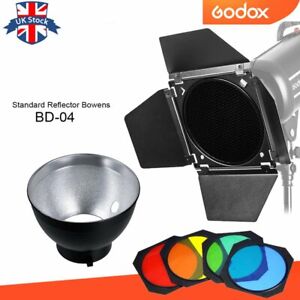 UK Godox BD-04 Barn Door Honeycomb Grid 4 color Filter With Reflector for Studio
