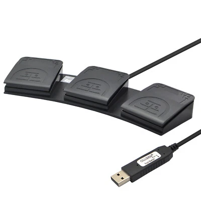Triple USB Pedal Control de Juegos Programable MIDI Macro Comando Acción HID Foto 1 de 4